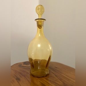 Vintage Amber Glass Decanter
